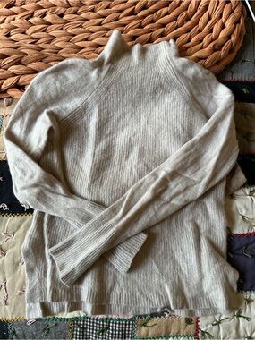 White + Warren Stone Ribbed Mock Neck Sweater